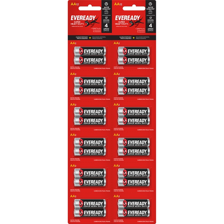 Eveready Pila Carbón AA Tira 24 unidades