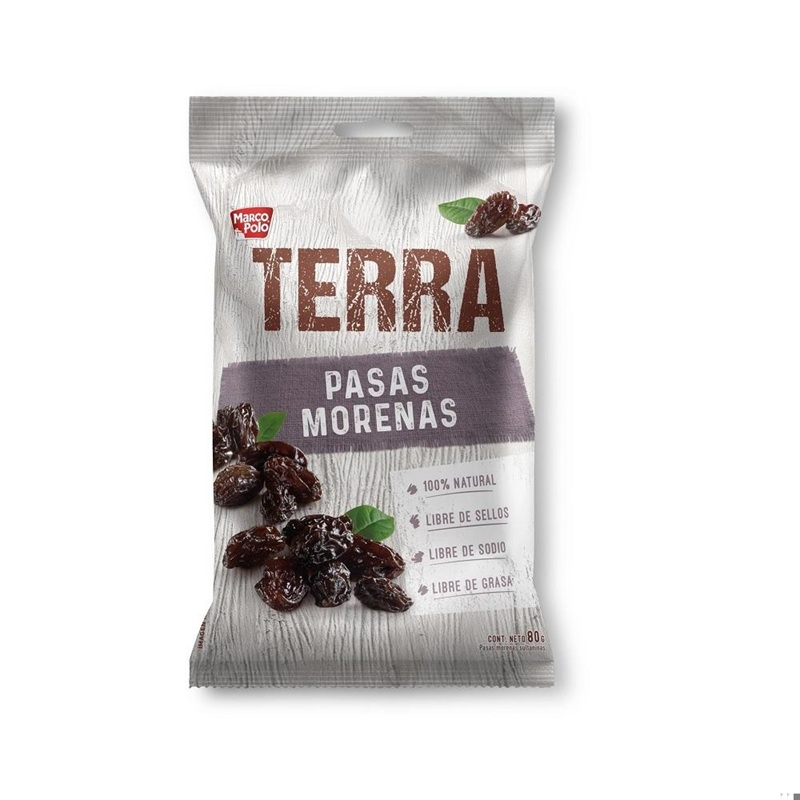 Pasas Morenas Terra ( 5 x 80 G ) 1