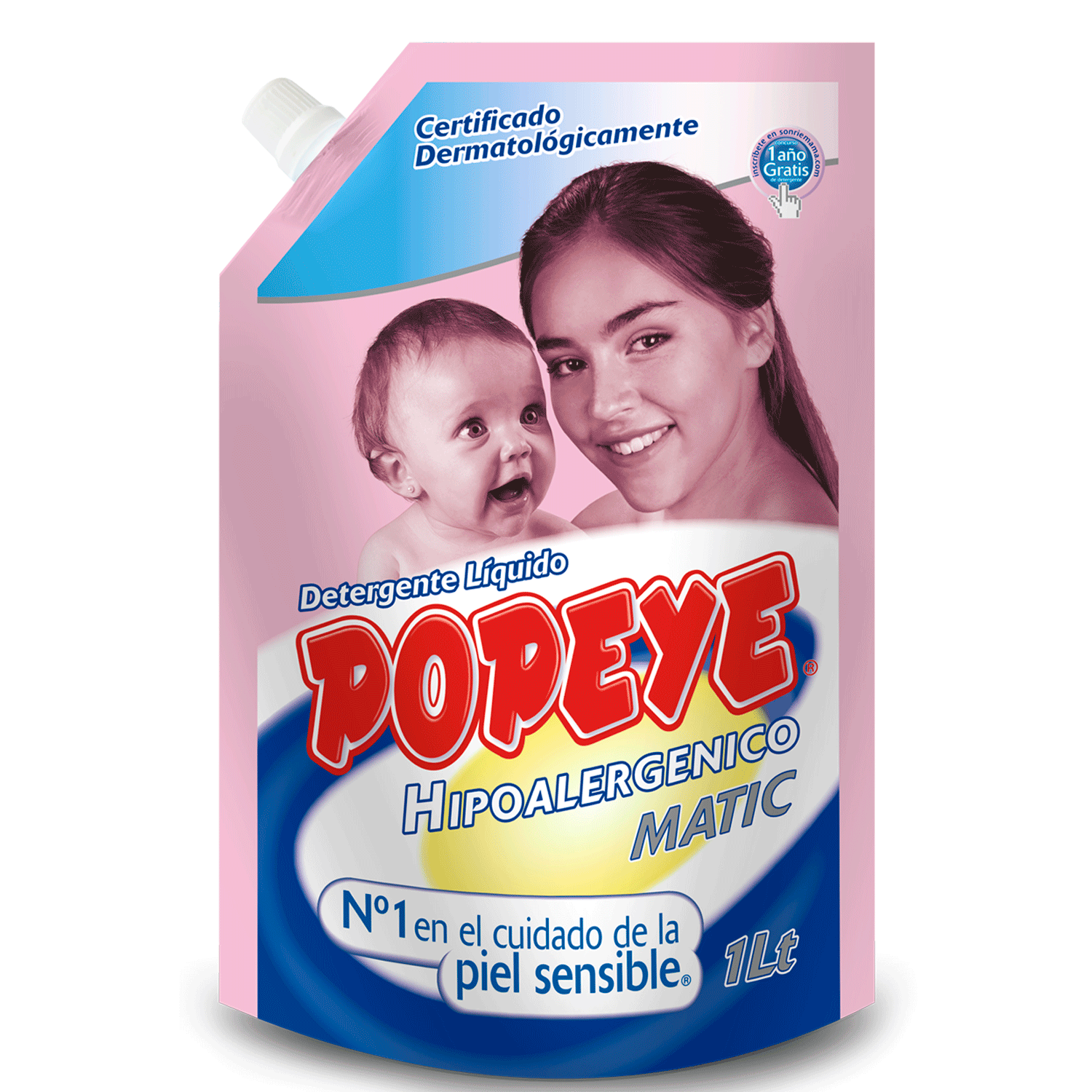 Detergente Líquido Hipoalergénico Doypack Popeye ( 3 x 1 LT ) 1