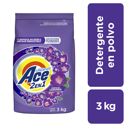 Detergente Ace Naturals con Suavizante (3 x 3 KG)