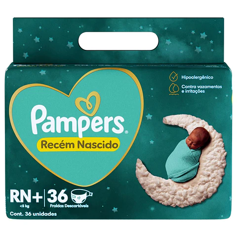 Pañal Pampers Protección Insuperable Recién Nacido + ( 36 Pañales )