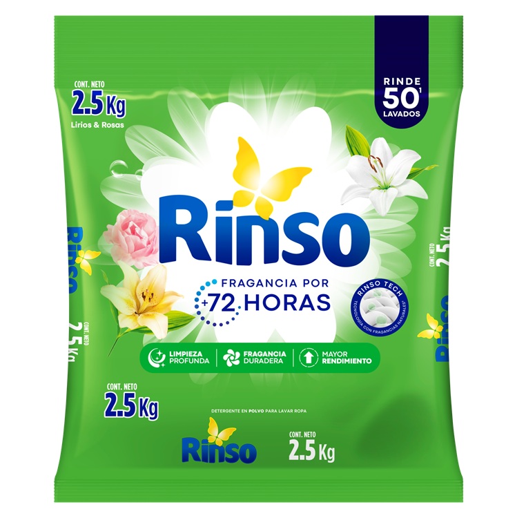 Detergente en Polvo Rinso Lirios y Rosas ( 2.5 KG ) 1