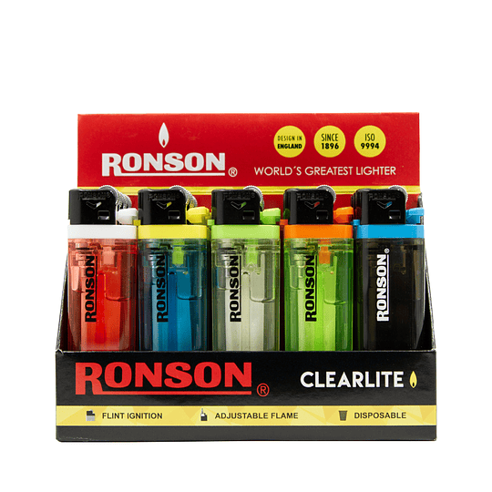 Encendedores Ronson Clearlite Transparente 20UD