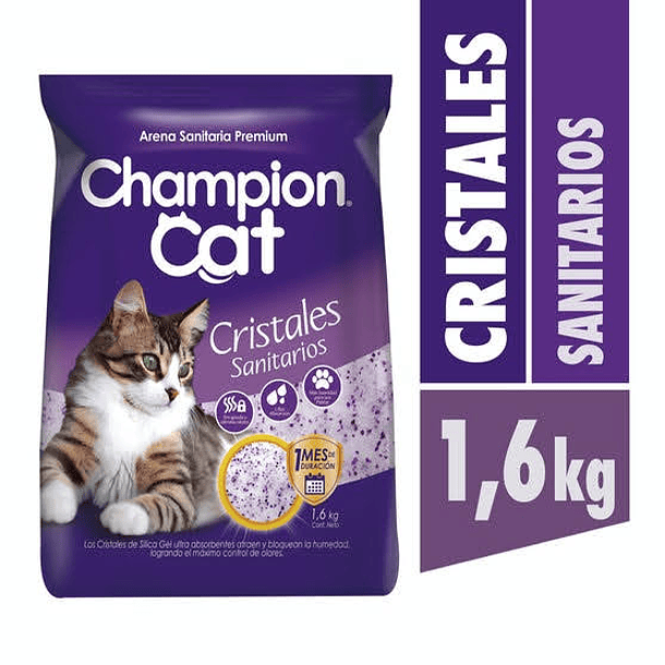 CHAMPION CAT ARENA DE CRISTALES SANITARIOS 1,6 kg x8 UND
