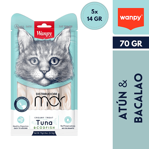 WANPY CREAMY TREAT TUNA & CODFISH 70 GR