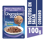 CHAMPION DOG TROCITOS EN SALSA RAZAS PEQUEÑAS CORDERO 100gr x24 UND 1