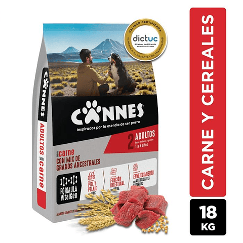 CANNES ADULTO CARNE Y CEREAL 18 KG