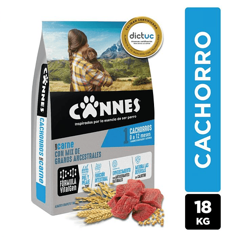CANNES CACHORRO CARNE Y LECHE 18 KG