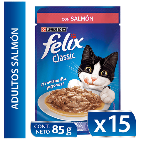 FELIX SACHET ADULTO CLASSIC SALMON 85GR x15 UND