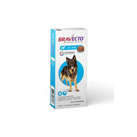 BRAVECTO - ANTIPARASITARIO MASTICABLE PERRO 20KG - 40KG