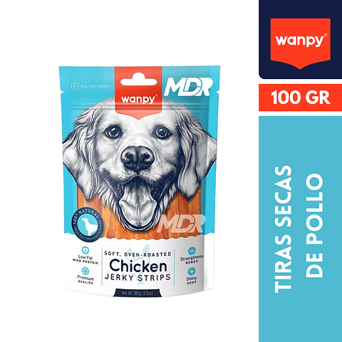WANPY CHICKEN JERKY STRIPS 100 GR