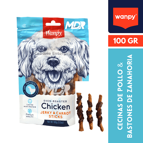 WANPY CHICKEN JERKY & CARROT STICKS 100 GR