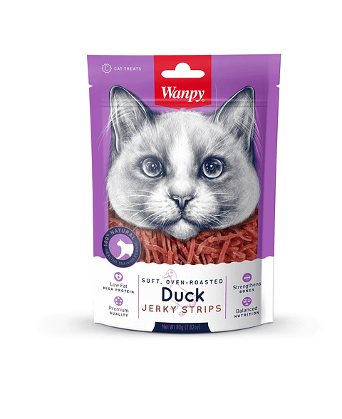 WANPY CAT DUCK JERKY STRIPS 80GR
