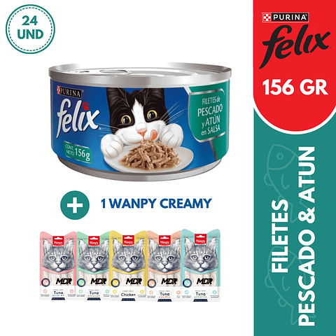 FELIX LATA FILETE DE PESCADO & ATUN 156GR X24 UND