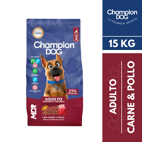 CHAMPION DOG ADULTO CARNE & POLLO 15KG