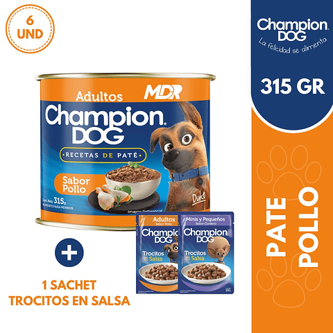 CHAMPION DOG RECETAS EN PATE LATAS POLLO 315GR