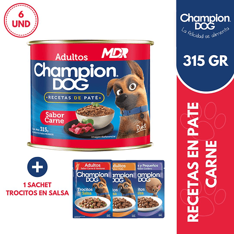 CHAMPION DOG RECETAS EN PATE LATAS CARNE 315GR