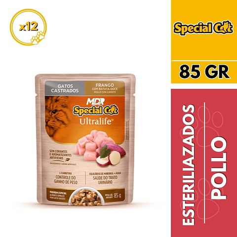 SPECIAL CAT SACHET ADULTO ESTERILIZADO POLLO 85gr x12 UND