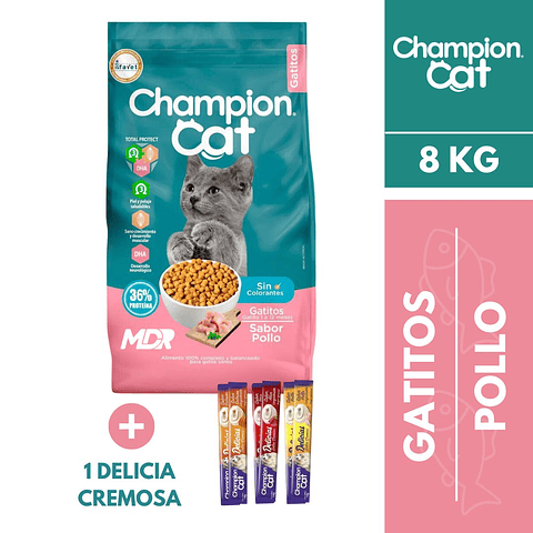 CHAMPION CAT GATITOS POLLO & LECHE 8 KG