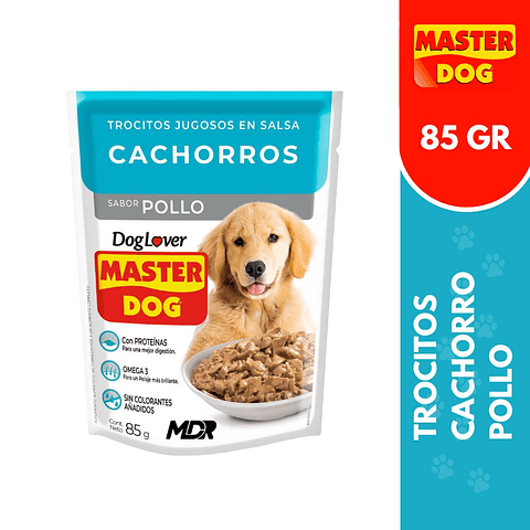 MASTER DOG TROCITOS JUGOSOS CACHORRO CARNE 85GR - 20 UND