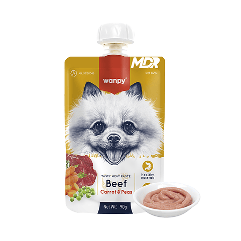 WANPY TASTY MEAT PASTE CARNE, ZANAHORIA Y GUISANTES 90GR