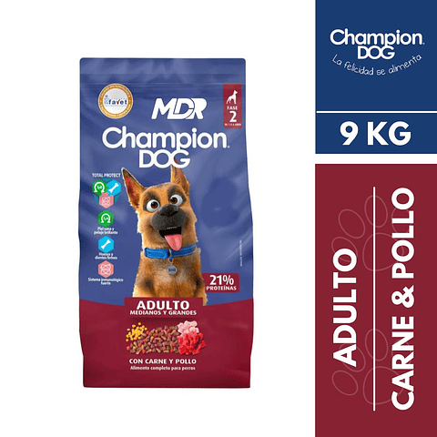 CHAMPION DOG ADULTO CARNE & POLLO 9KG