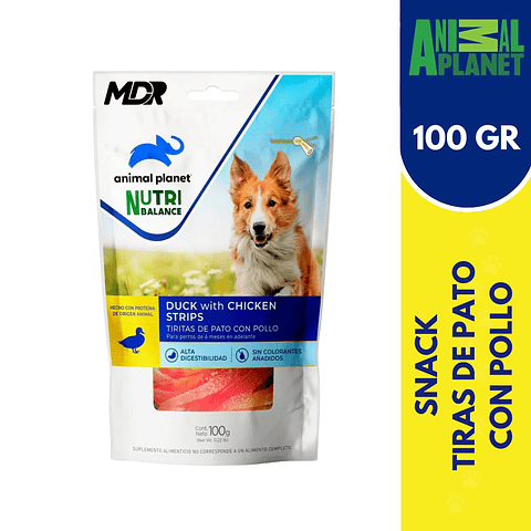ANIMAL PLANET NB DOG SNACK TIRAS DE PATO CON POLLO 100 GR