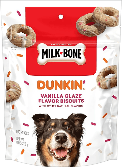 Milk-Bone Dunkin' Vanilla Glaze Flavor Dog Treats 226GR