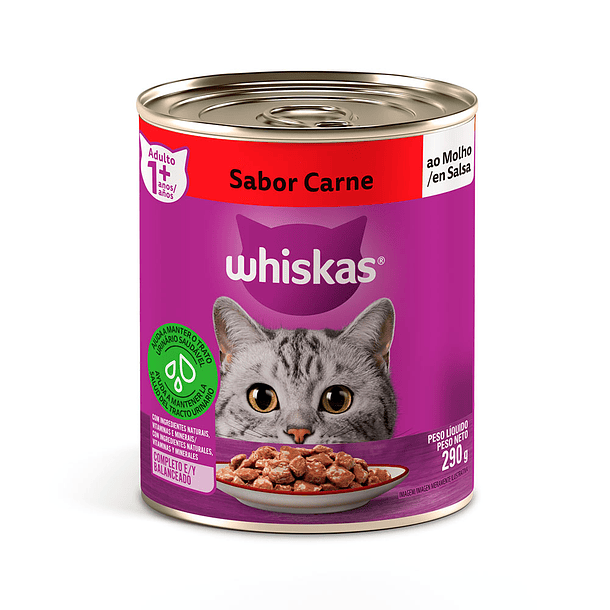 WHISKAS LATAS SABOR CARNE 290GR