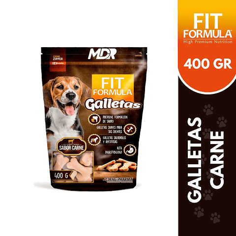 FIT FORMULA GALLETAS PARA PERRO 400GR CARNE - 30 UND