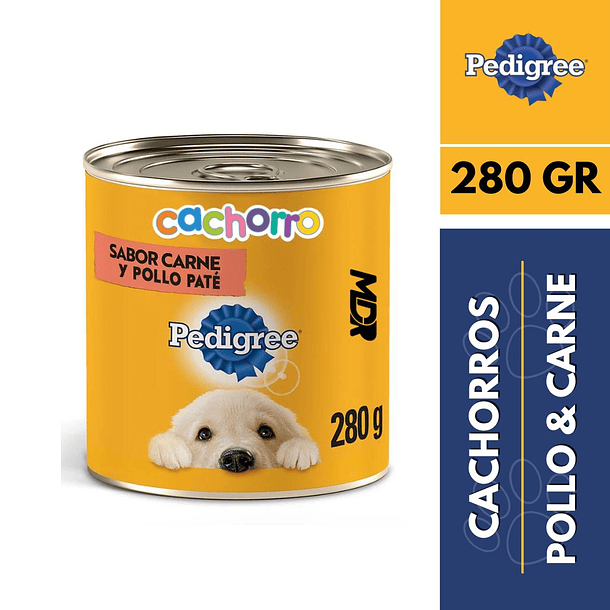 PEDIGREE LATAS CACHORRO CARNE & POLLO 280gr x12 UND