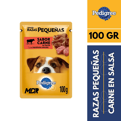 PEDIGREE SACHET RAZAS PEQUEÑAS CARNE 100gr x12 UND