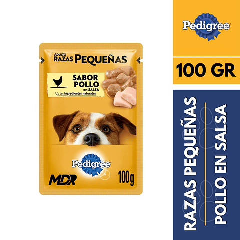 PEDIGREE SACHET RAZAS PEQUEÑAS POLLO 100gr x12 UND