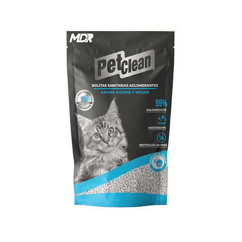 PET CLEAN ARENA BOLITAS SANITARIA AGLOMERANTE AROMA HOGAR HIGIENE 15kg