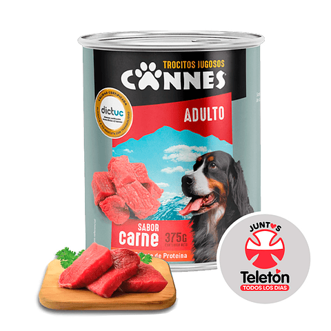 CANNES LATA TROCITOS JUGOSOS CARNE 375GR x3 UND