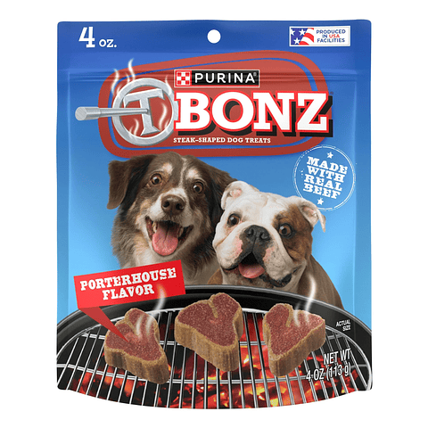 Purina T-Bonz SNACK para Perros con Sabor CARNE 113GR