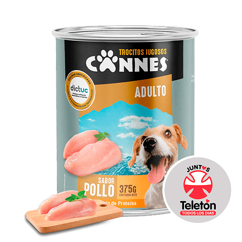 CANNES LATA TROCITOS JUGOSOS POLLO 375GR x3 UND