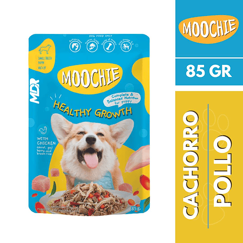 MOOCHIE HEALTHY GROWTH SOBRE CACHORRO POLLO 85GR X12 UND
