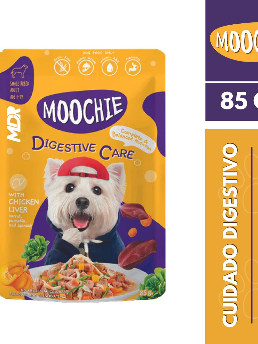 MOOCHIE SOBRE PERRO DIGESTIVE CARE HIGADO DE POLLO 85GR  1