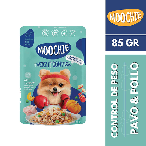 MOOCHIE SOBRE PERRO WEIGHT CONTROL PAVO 85GR X12 UND