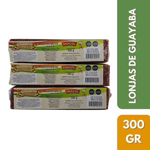 BOCADILLO DE GUAYABA LONJA 300 GR SNACOL