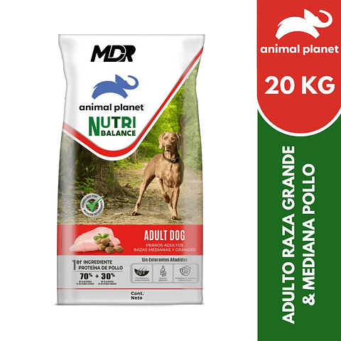ANIMAL PLANET NUTRIBALANCE PERRO ADULTO RAZAS MEDIANAS Y GRANDES 20KG