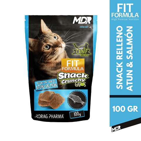FIT FORMULA SNACK CRUNCHY GATOS CARNE DE ATUN & SALMON 100 GR 