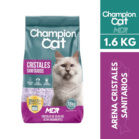 CHAMPION CAT ARENA DE CRISTALES SANITARIOS 1,6 kg x8 UND