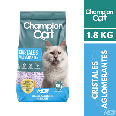 CHAMPION CAT ARENA DE CRISTALES AGLOMERANTES 1,8 KG