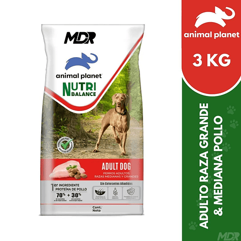 ANIMAL PLANET NUTRIBALANCE PERRO ADULTO RAZAS MEDIANAS Y GRANDES 3 KG