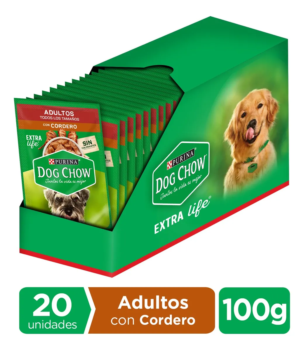 DOG CHOW SACHET CORDERO 100GR x20 UND 1