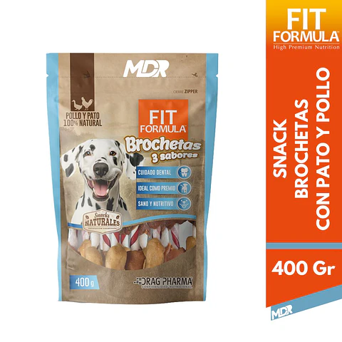 FIT FORMULA SNACK NATURALES BROCHETA 3 SABORES 400 GR