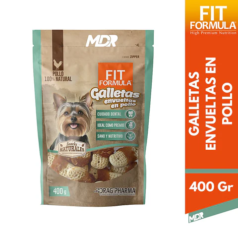 FIT FORMULA SNACK NATURALES GALLETAS ENVUELTAS EN POLLO 400 GR