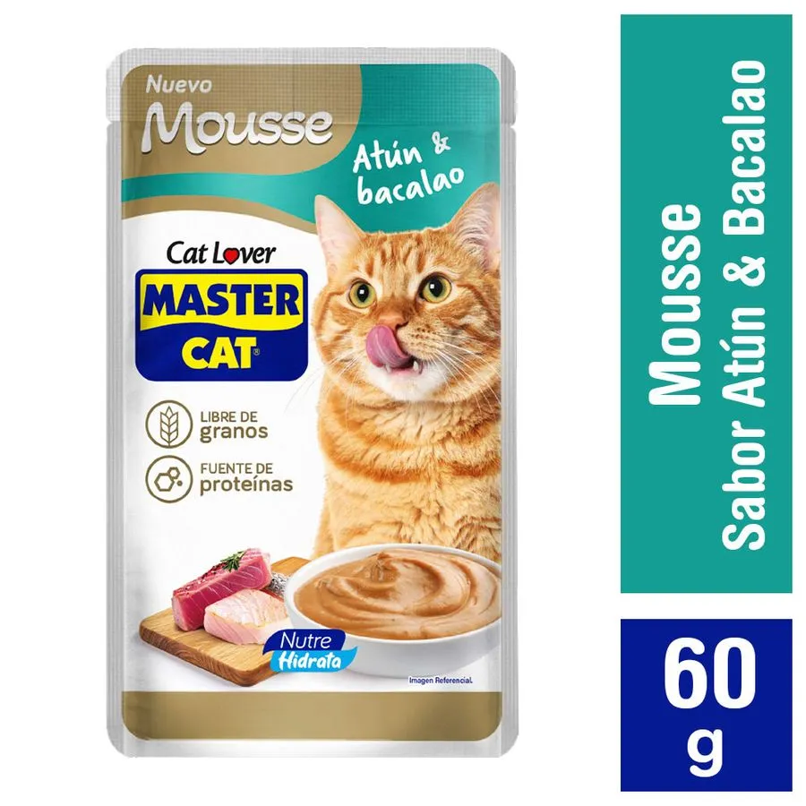 MASTER CAT MOUSSE ATUN Y BACALAO 60GR x20 UND 1